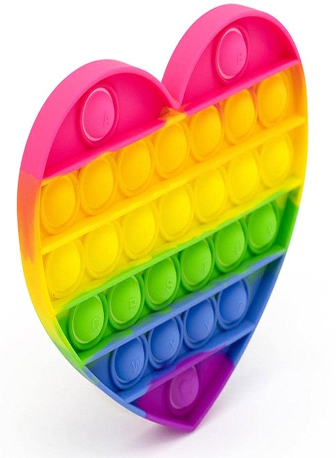 Gabbar? Bubble Pop It Push Fidget Toy for Kids Adults Stress Relief and Hand Exercise Toy Set (Heart Shape, Multicolor) - Image 1
